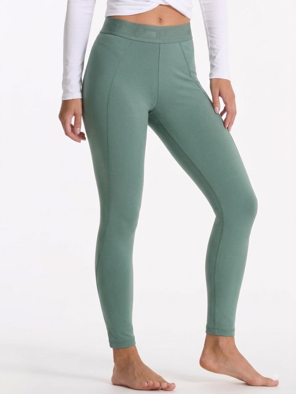 PINK Victorias Secret Large Leggings Green Running Yoga Pants High Rise Athletic
